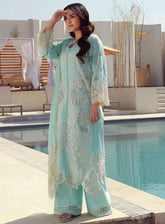 Gulmina Embroidered Lawn 3 Piece Unstitched Suit GM25US D-AZURE